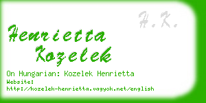 henrietta kozelek business card